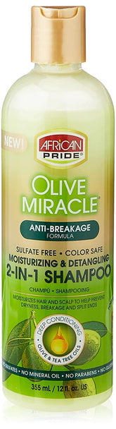 African Pride Olive Miracle 2 en 1: botella para lavado diario