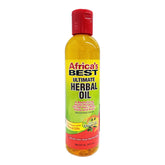 Africas Best Aceite Herbal Ultimate, aplicación capilar para nutrir cabello y cuero cabelludo.