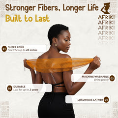 AFRIKI esponja de red exfoliante, nylon duradero para uso prolongado