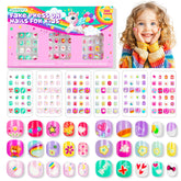 AGGKKY uñas postizas para niñas, empaque colorido, perfecto para regalo