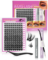 AGGRAD Flora Lash Clusters con banda negra invisible para look natural y cómodo.