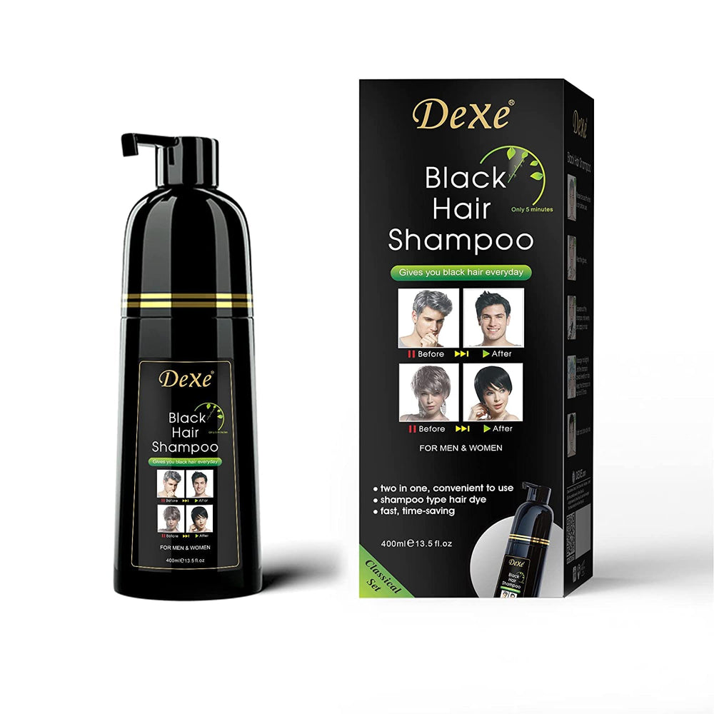 Agthyuve Dexe champú-tinte cabello botella: color negro instantáneo sin amoníaco