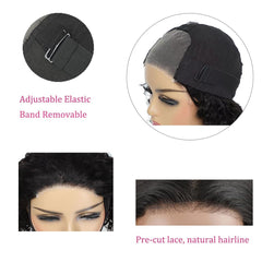 Frente de lace 4x4 natural de Ahaisy, encaje invisible para un look discreto.