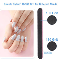 Lima doble cara AhaTopia 100/180 grano para uñas gruesas o naturales
