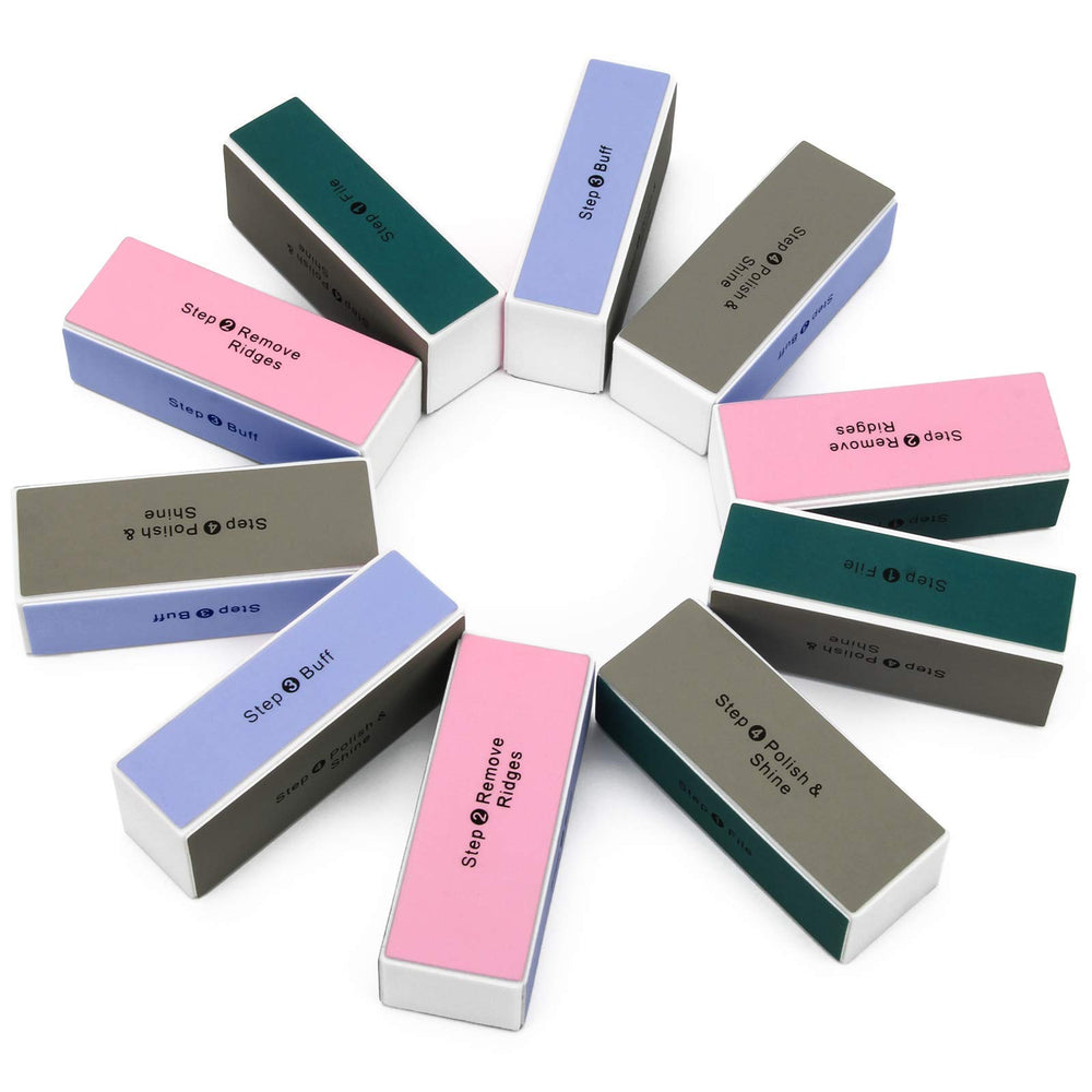 AHIER bloque buffer uñas 4 vias colorido para pulir y dar brillo duradero