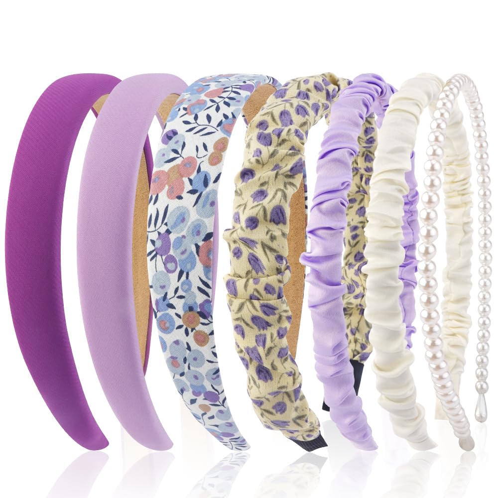 AHONEY diadema lisa púrpura para un look sencillo y cómodo todo el día