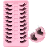 Ahrikiss Half Lashes aspecto natural 10 mm, en caja para un almacenamiento cómodo.