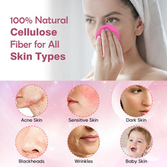 Éponge faciale AIDEA rose, idéale pour le démaquillage quotidien.