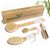 Cepillo AIFEIVICO para exfoliar en seco con bambú, piel suave.