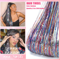 AIFIHIYI kit purpurina para cabello con accesorios para instalación rápida.