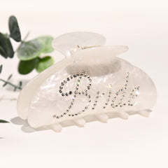 Aileam clip garra para novia blanco con cristales, realza peinado de boda