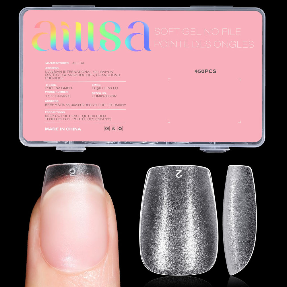 Puntas AILLSA extras cortas en forma ataúd para extensiones en casa.