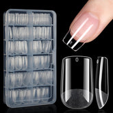Puntas de uñas AILLSA con corte corto y forma cuadrada para cobertura completa.