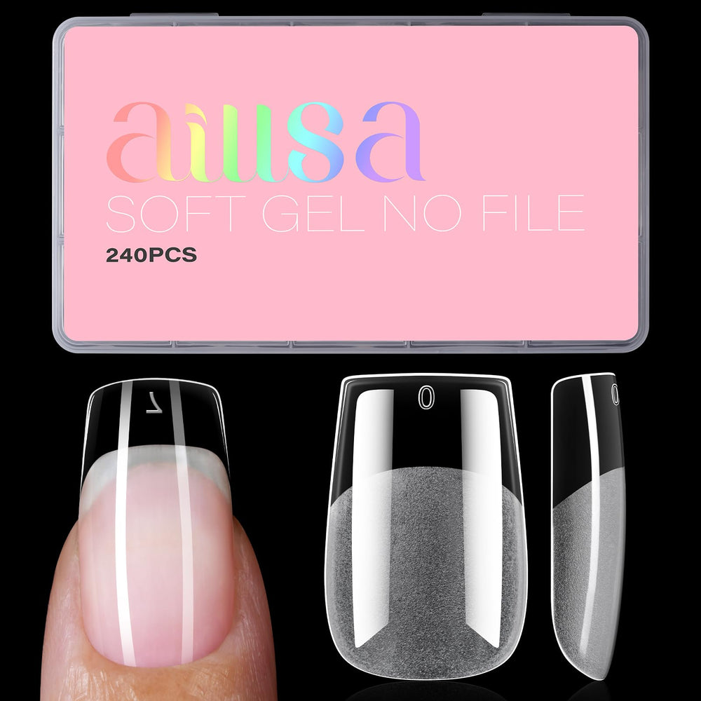 AILLSA tips cuadradas medias 240 piezas para extensión natural.