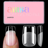 AILLSA tips cuadradas medias 240 piezas para extensión natural.