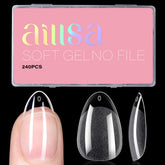 AILLSA tips uñas almendra corto, presentación clara para inicio de manicura en casa.