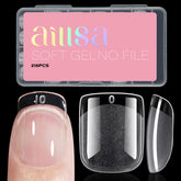 Uñas AILLSA tips extra corto cuadrado de cobertura total para manicura en casa