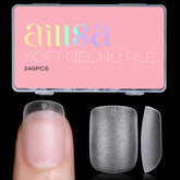 Uñas postizas AILLSA cortas y cuadradas, fáciles de aplicar