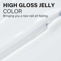 Brillo duradero con esmalte gel AILLSA Milky White tras curado.