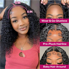Ailwelia Curly Bob Wig de 200% de densidad para más volumen.