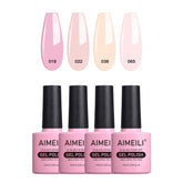 AIMEILI gel tono natural, aplicación suave para uñas, acabado uniforme.