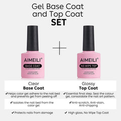 AIMEILI Set base y top 2x10ml para manicura en casa