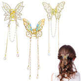 Pinza para cabello AINVHH mariposa con cristales de metal, ideal para uso diario.