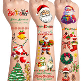 Tatuajes navideños AIRNOGO, colección de 9 hojas para niños, colores festivos.