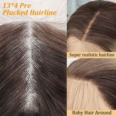 AISI HAIR peluca frontal de encaje HD sin pegamento para un ajuste cómodo.