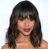 AISI HAIR peluca ondulada bob con franja, look natural para uso diario