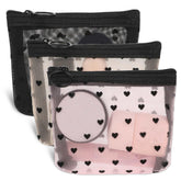 Aiyorse bolsa malla mini blanca con corazones, ideal para ver cosméticos rápidamente