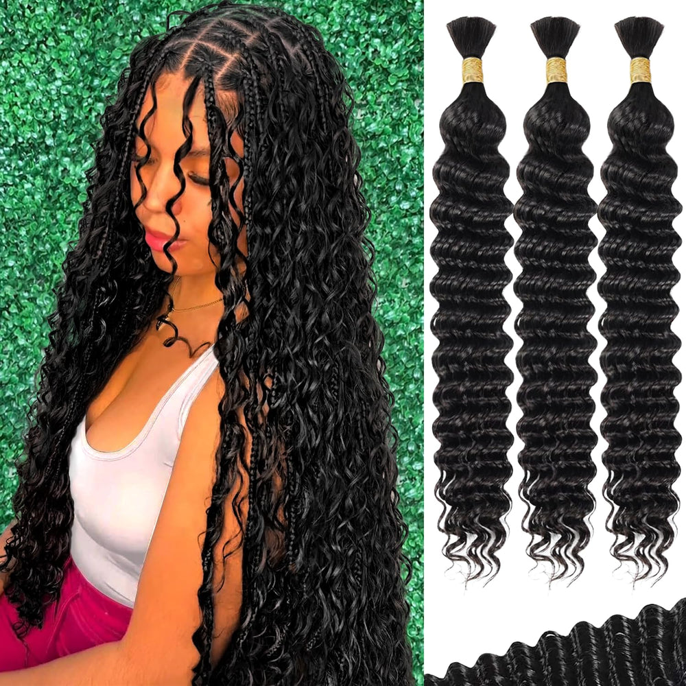 AKONSOUL cabello para trenzar con onda profunda, look bohemio duradero y natural.