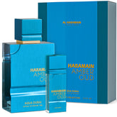 Al Haramain Amber Oud: botella frontal, aroma versátil para cualquier ocasión.