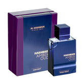 Al Haramain Amber Oud Dubái Noche, botella elegante para hombre con fragancia duradera.