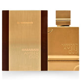 Al Haramain Amber Oud Gold Edition, botella frontal, aroma elegante y versátil.