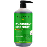 Alaffia Gel de Ducha Diario Coco en botella, limpieza suave para piel normal a seca.