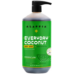Alaffia Gel de Ducha Diario Coco en botella, limpieza suave para piel normal a seca.