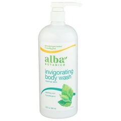 Alba Botanica gel de baño menta espumosa, botella para limpieza suave y refrescante