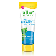 Alba Botanica crema de afeitar emoliente sin fragancia para afeitado suave