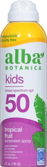 Alba Botanica Kids Sunscreen Spray, cara y cuerpo, rápida absorción.
