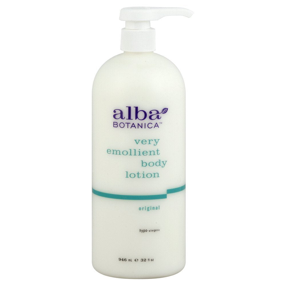 Alba Botanica Muy Emoliente Original Loción Corporal para piel sensible, hidratación duradera.