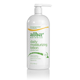 Alba Botanica Loción Emoliente Sin Fragancia en botella de 32 onzas para hidratación diaria.