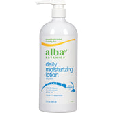 Alba Botanica loción hidratante en botella, hidrata piel seca y mantiene la comodidad diaria.
