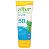 Alba Botanica Sport SPF 50 Island Vibe, botella lista para uso activo.