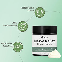 Crème Alcura pour les nerfs – application fluide pour massage quotidien.