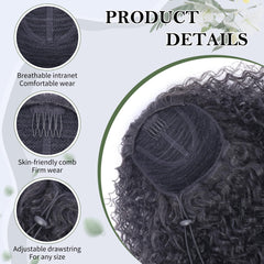 Alebery cola Afro kinky, estilo versátil para uso diario