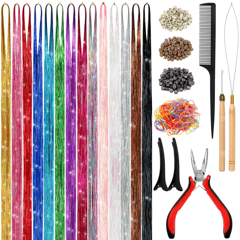 Alfie Darling kit mechones brillantes para cabello en 14 colores.