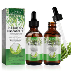 ALIVER Aceite esencial de romero puro, botella en primer plano para aromaterapia.