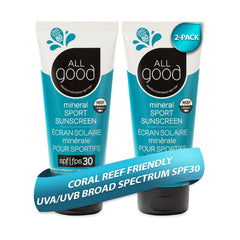 All Good Sunscreen deporte mineral, bote de 3 oz para uso al aire libre