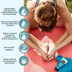 Protección resistente al agua y al sudor de All Good Sunscreen deporte mineral